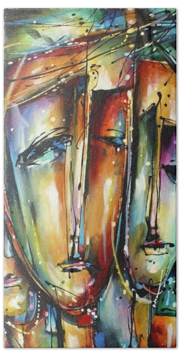 Urban Bath Towel featuring the painting Dazzled by Michael Lang