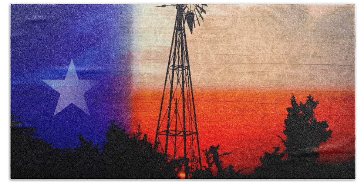 Windmill Hand Towel featuring the digital art Deep In The Heart 2 by Stephen Anderson