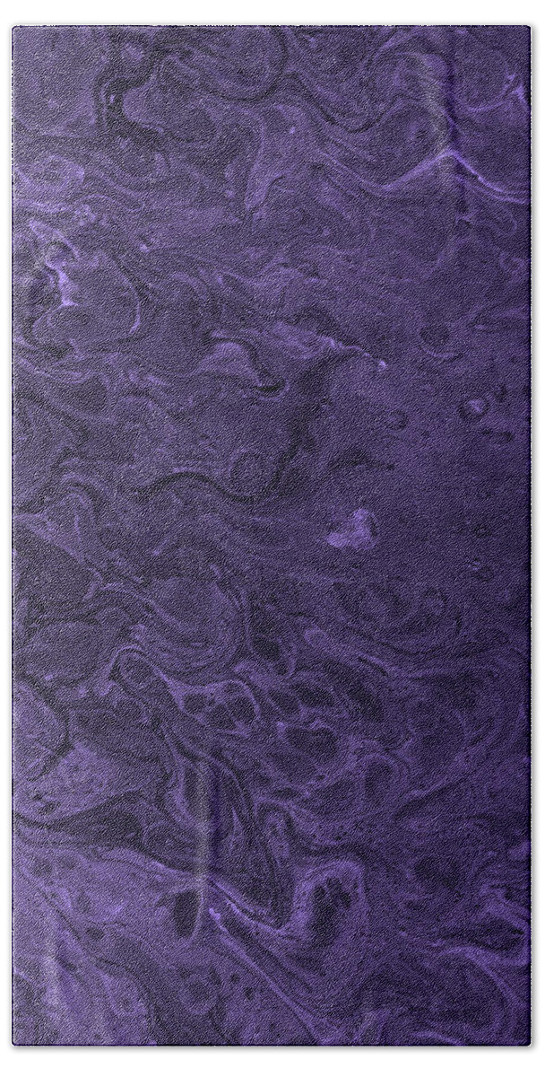 Deep Purple Bath Towel featuring the painting Deep Purple by Abstract Art