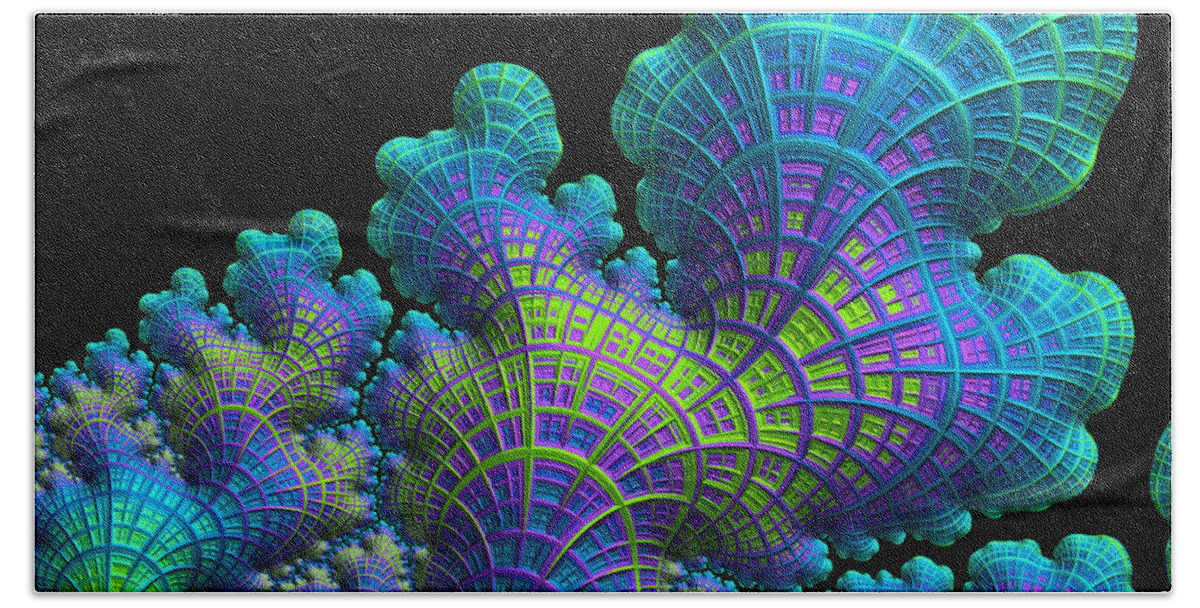 Deep Sea Coral Bath Towel featuring the digital art Deep Sea Coral by Susan Maxwell Schmidt
