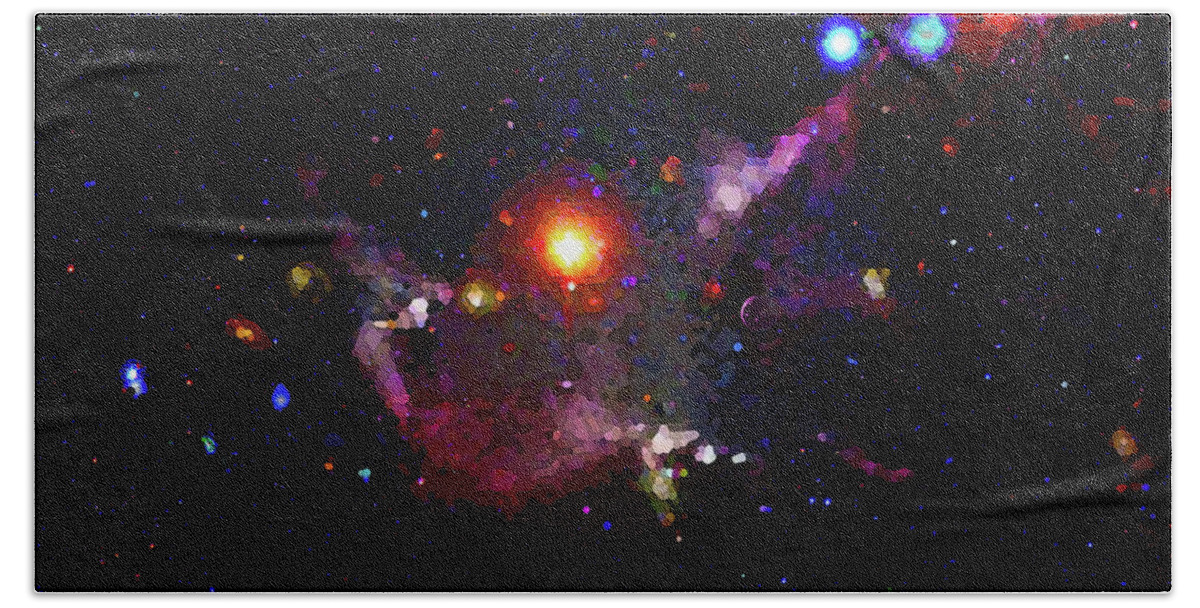  Bath Towel featuring the digital art Deep Space Background Representation by Don White Artdreamer