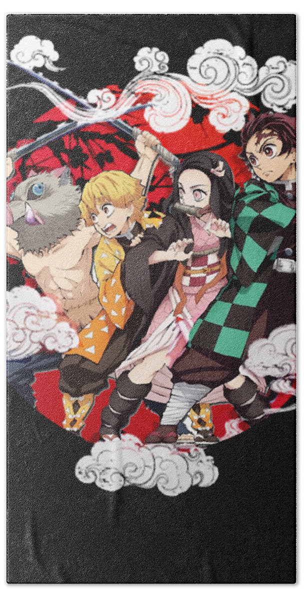 Demon Slayer Anime T Shirt Bath Towel by Anime Art - Fine Art America