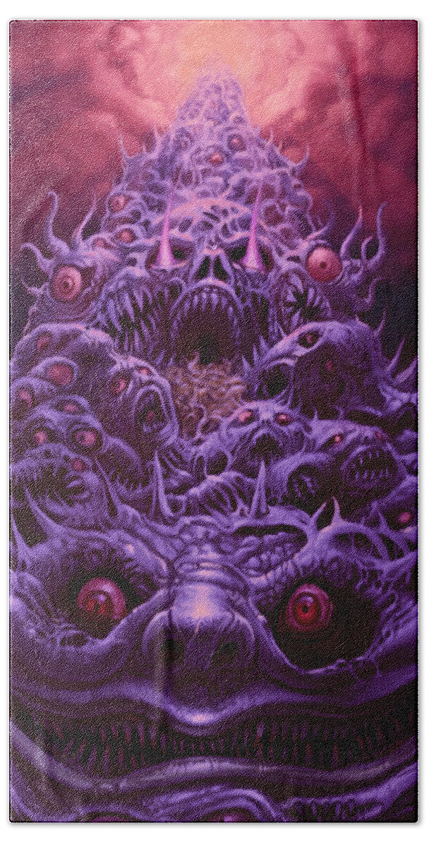 Mind Rape Art Bath Towel featuring the painting Descent into Madness by Mark Cooper