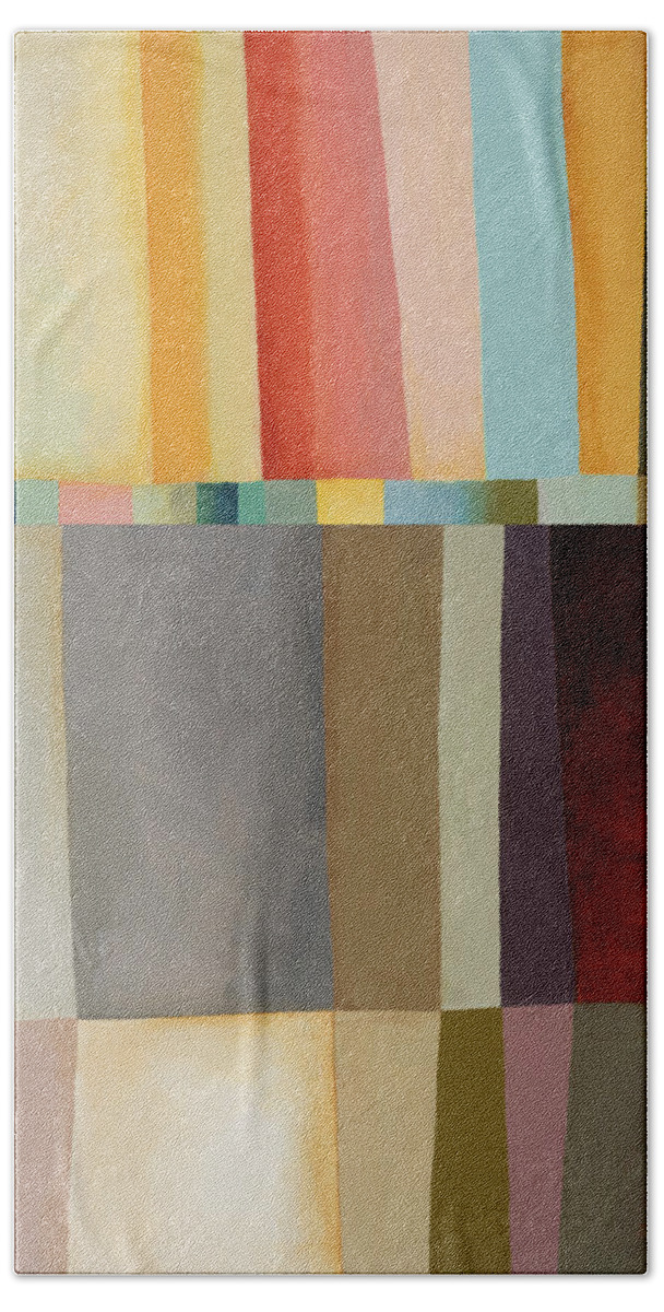 Abstract Art Hand Towel featuring the digital art Desert Stripe Composite #4 by Jane Davies