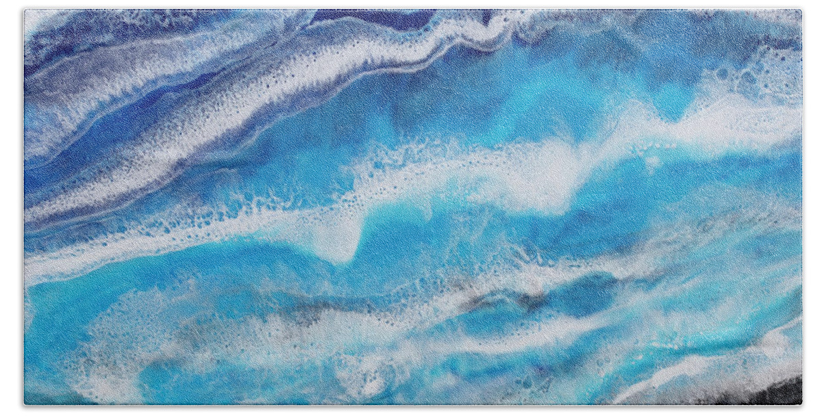 Beach Bath Towel featuring the painting Diamond Beach by Tamara Nelson
