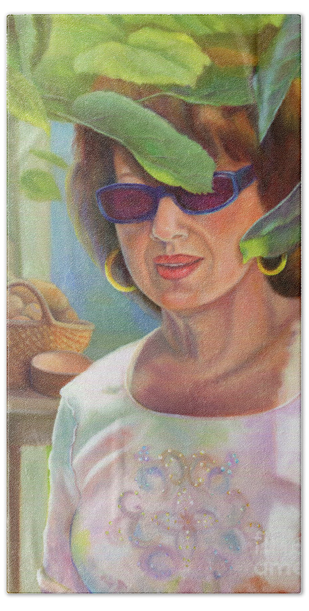 Portrait Hand Towel featuring the painting Dianne by Marlene Book