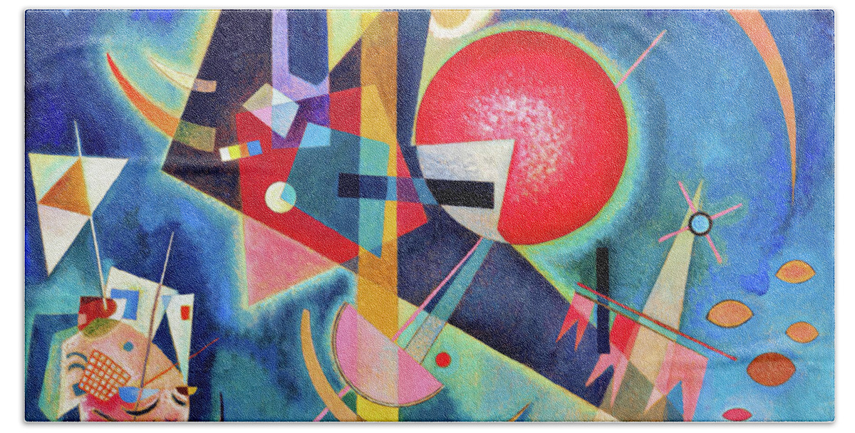 In The Blue Bath Towel featuring the painting Digital Remastered Edition - In the blue by Wassily Kandinsky