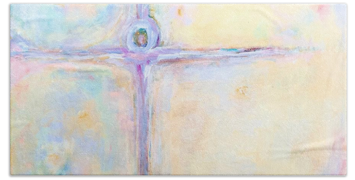 Light Bath Towel featuring the painting Dimensions in Being 2 by Coco Olson