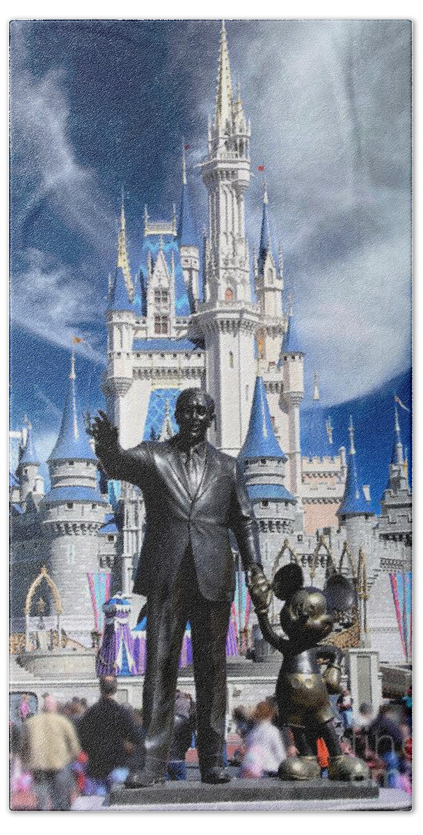 Walt Hand Towel featuring the photograph Disney and Mickey by Kevin Fortier