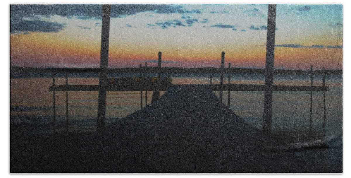 Lake Hand Towel featuring the photograph Dock on leech lake by Stuart Manning