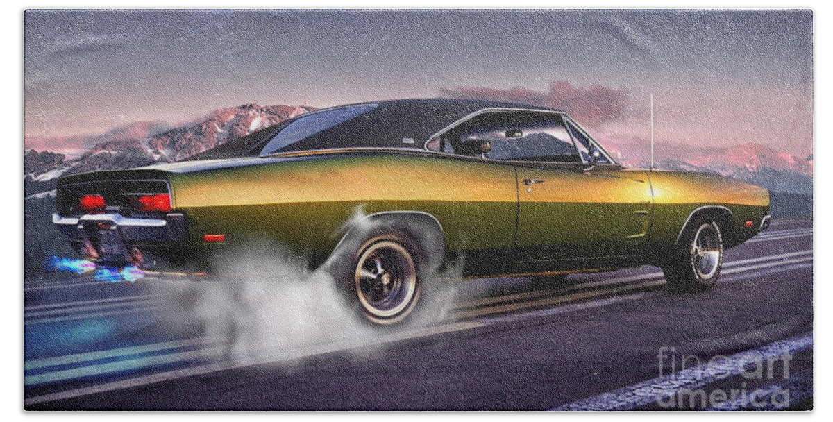 Dodge Bath Towel featuring the photograph Dodge Charger by Action