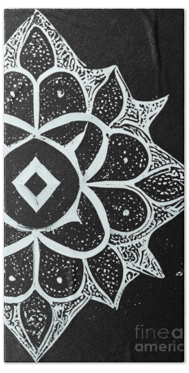 Mandala Hand Towel featuring the digital art Doodle Mandala by Sabantha