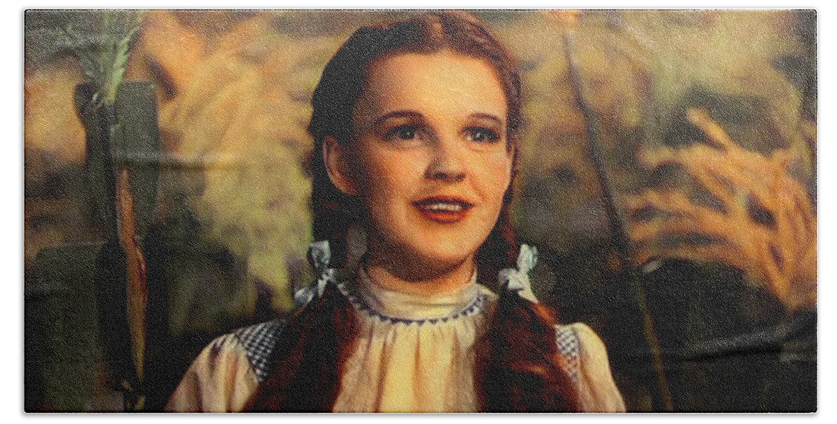 Dorothy Hand Towel featuring the mixed media Dorothy of the Wizard of Oz by Teresa Trotter