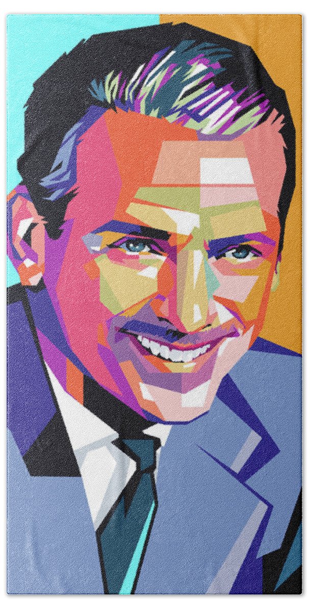 Douglas Bath Towel featuring the painting Douglas Fairbanks Jr. by Movie World Posters