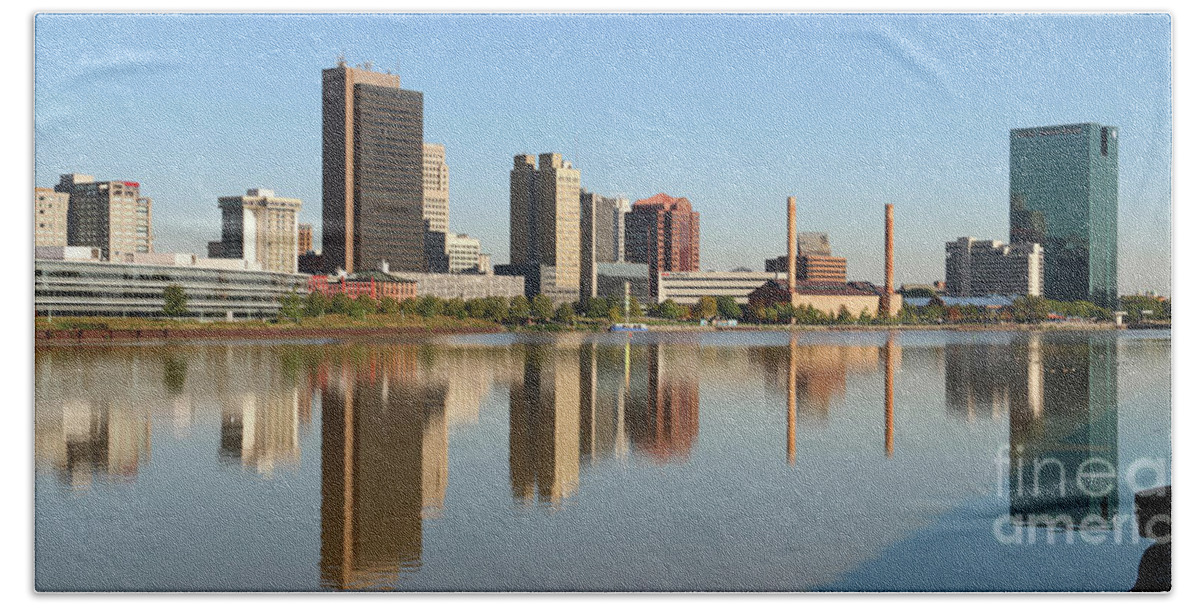 Downtown Toledo Bath Towel featuring the photograph Downtown Toledo September 2014 819 820 Panorama by Jack Schultz
