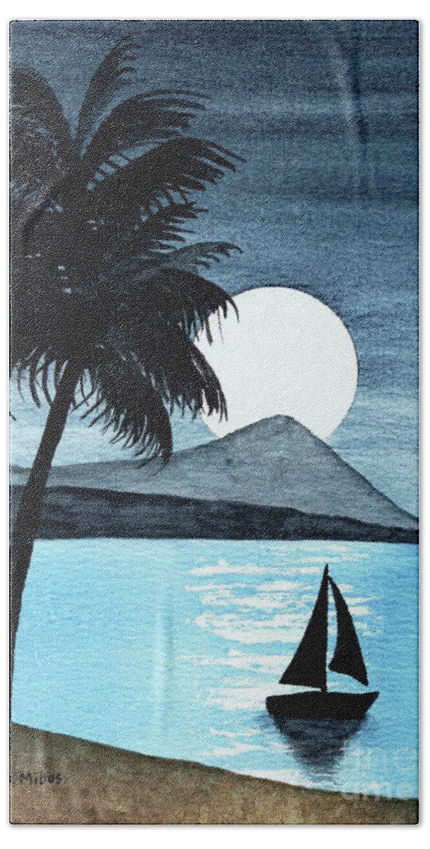 Hawaii Bath Towel featuring the painting Dreaming of Maui by Donna Mibus