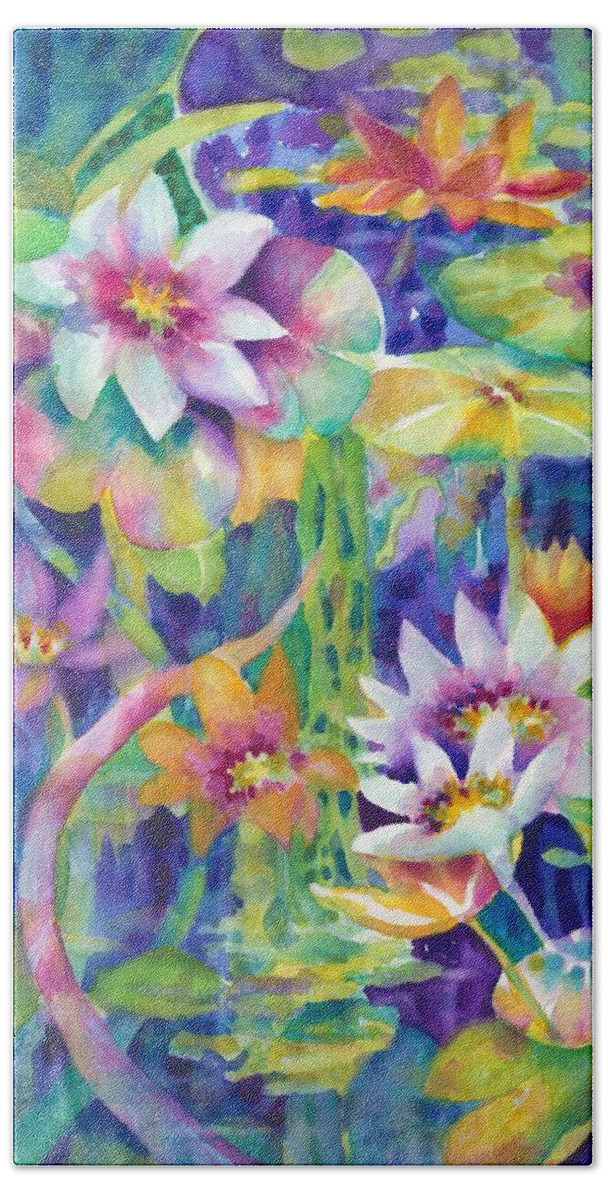 Lily Pond Bath Towel featuring the painting Dreamscape by Ann Nicholson