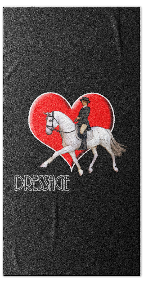 Dressage Rider Hand Towel featuring the painting Dressage Rider by Two Hivelys