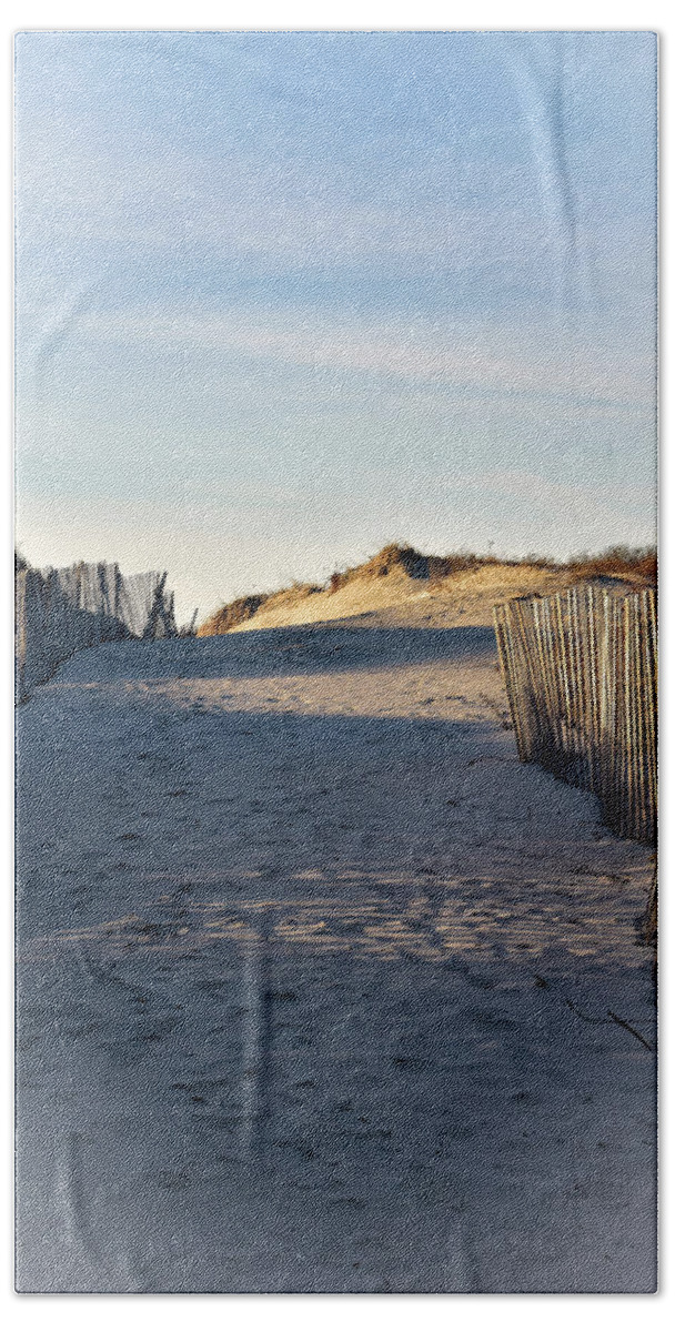 Dunes Hand Towel featuring the photograph Dunes, Sand, and Beach Fences by Nancy De Flon