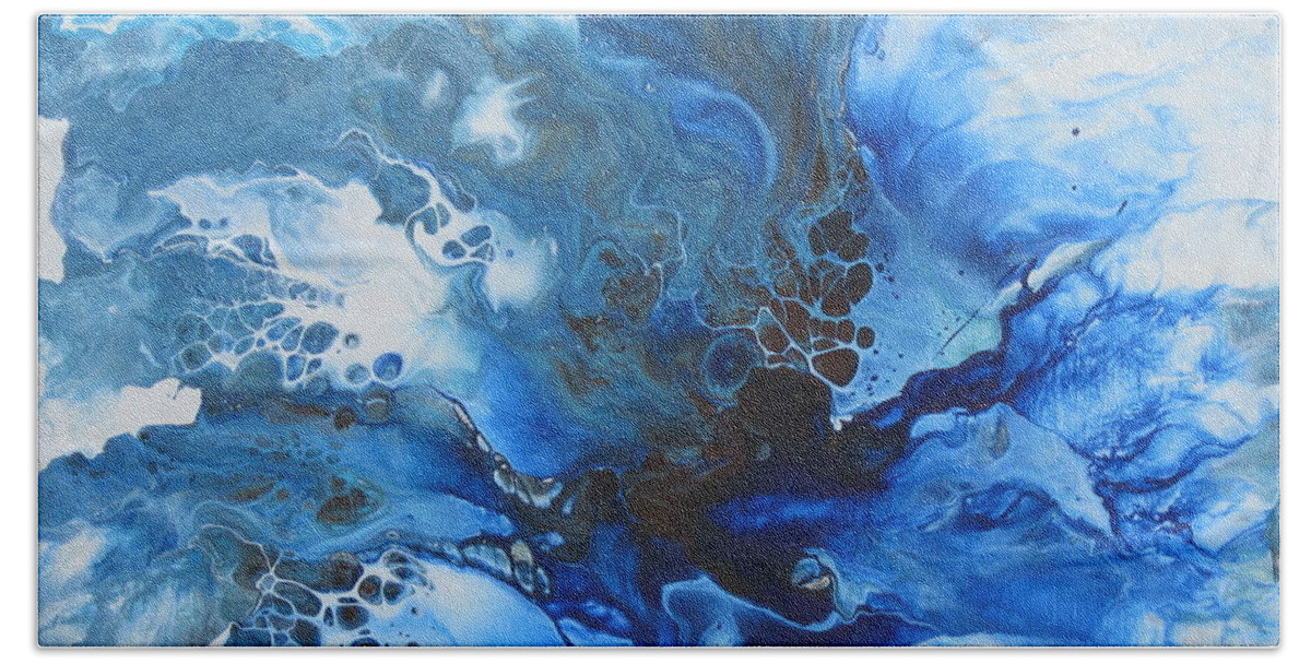 Blue Hand Towel featuring the painting Dutch Blue by Deborah Ronglien