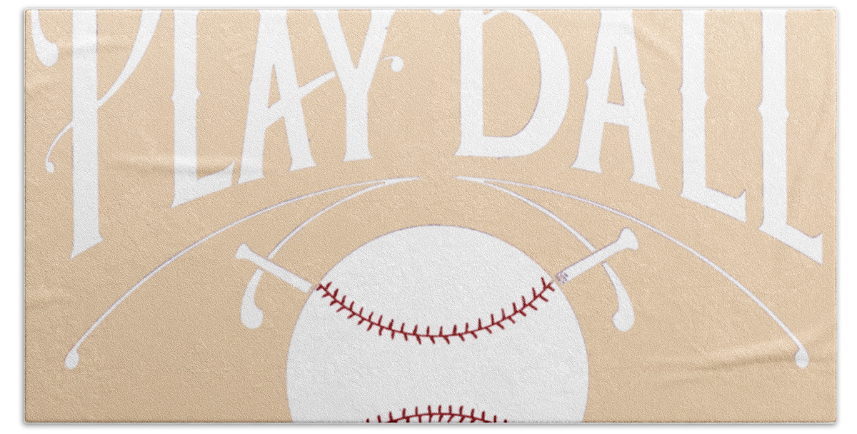 Baseball Hand Towel featuring the mixed media Early 1900s Play Ball Baseball Art by Row One Brand