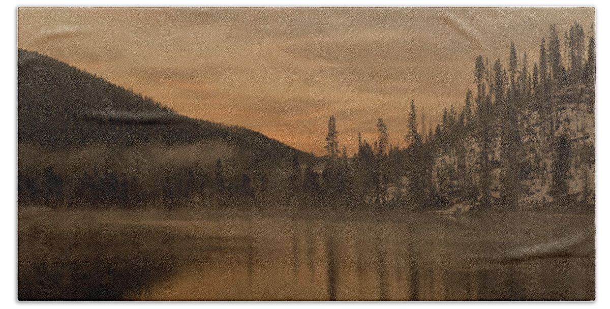 Yellowstone Hand Towel featuring the photograph Early Morning Yellowstone by CR Courson