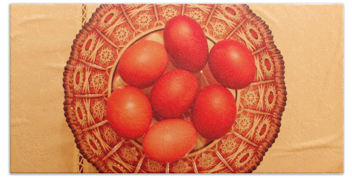Easter Hand Towel featuring the photograph Easter Eggs by Tania Stefania Katzouraki