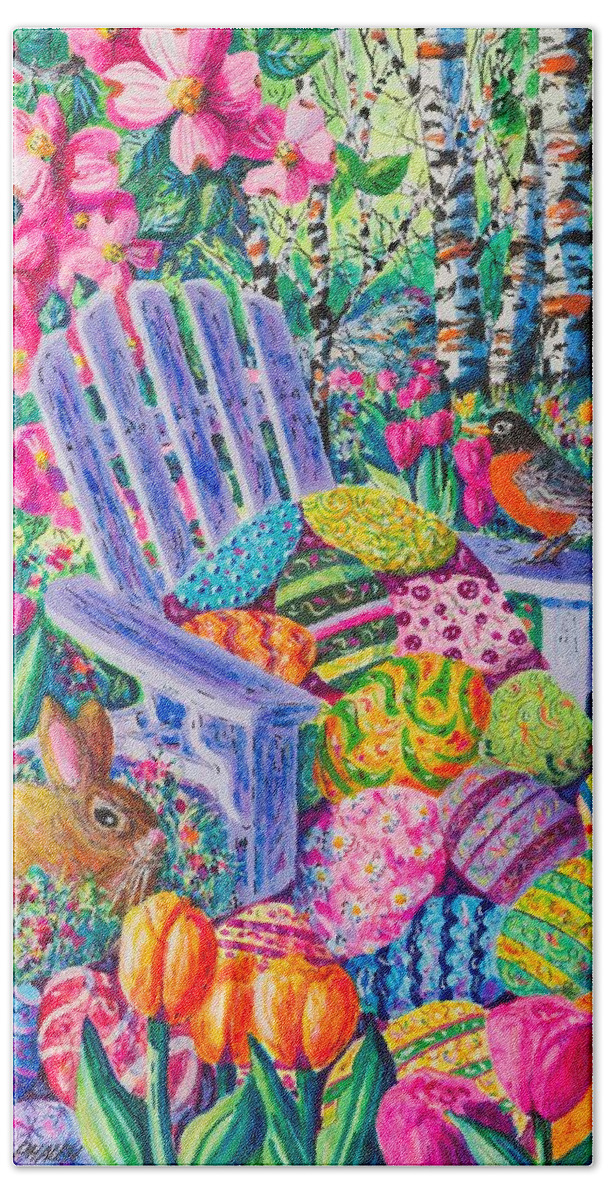 Easter Hand Towel featuring the painting Easter Parade by Diane Phalen