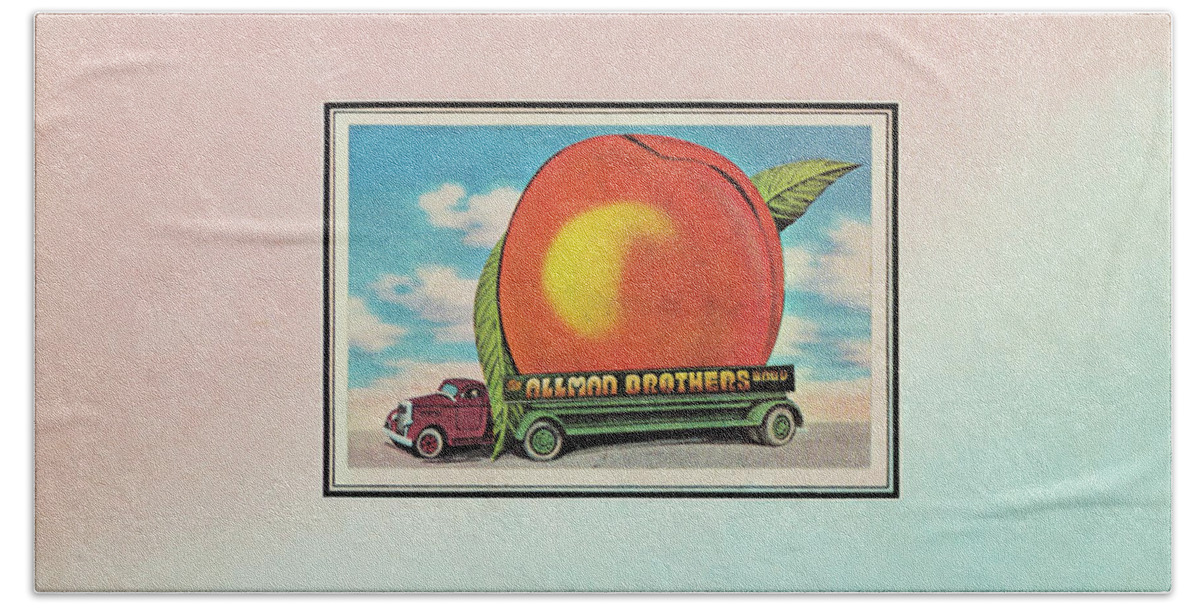Eat A Peach Hand Towel featuring the mixed media Eat A Peach Tribute by Robert VanDerWal
