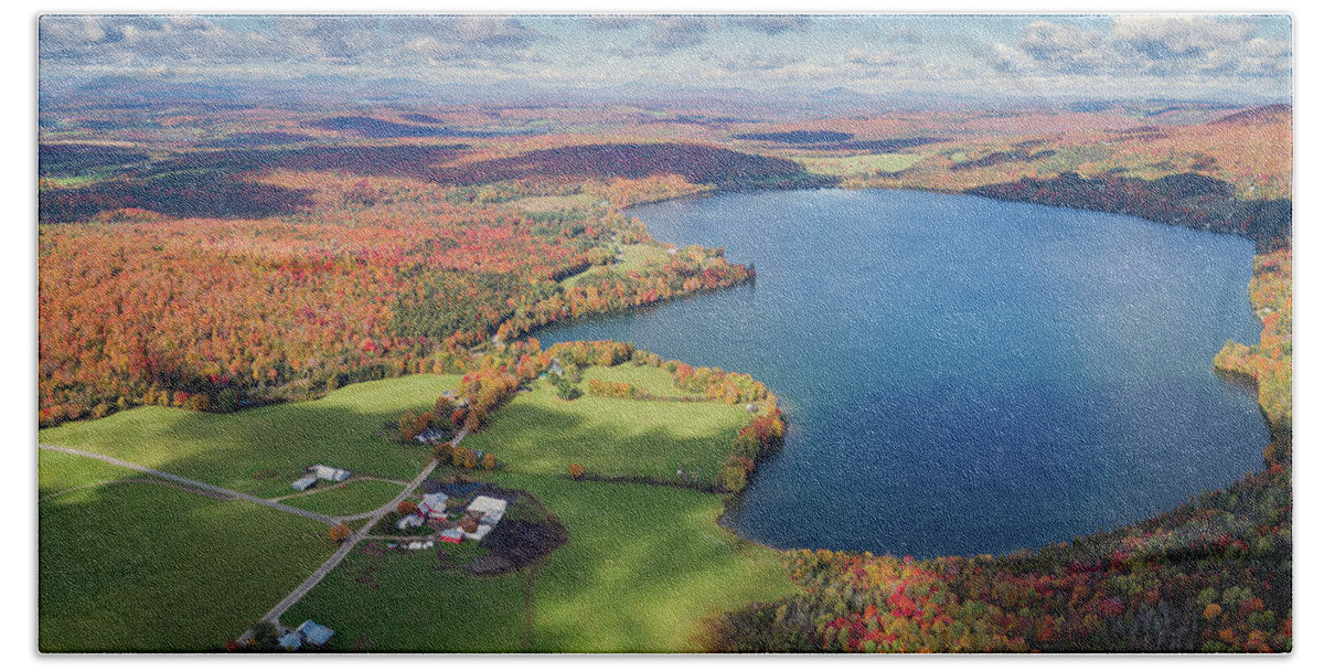  Hand Towel featuring the photograph Echo Lake - East Charleston, VT Oct. 2019 by John Rowe