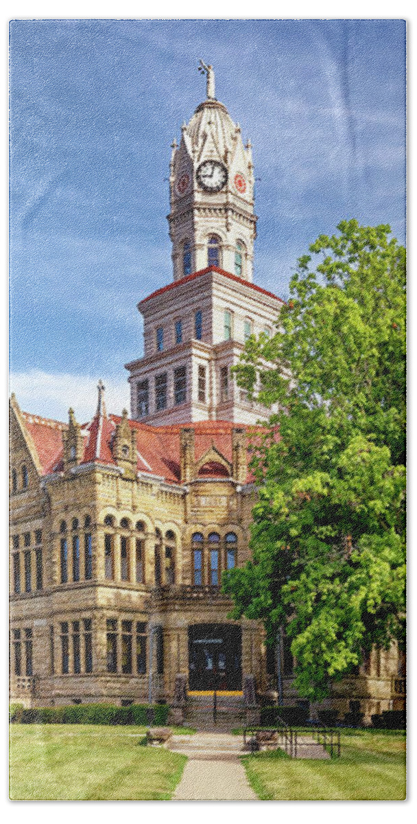 Edgar County Courthouse Bath Towel featuring the photograph Edgar County Courthouse - Paris, Illinois by Susan Rissi Tregoning
