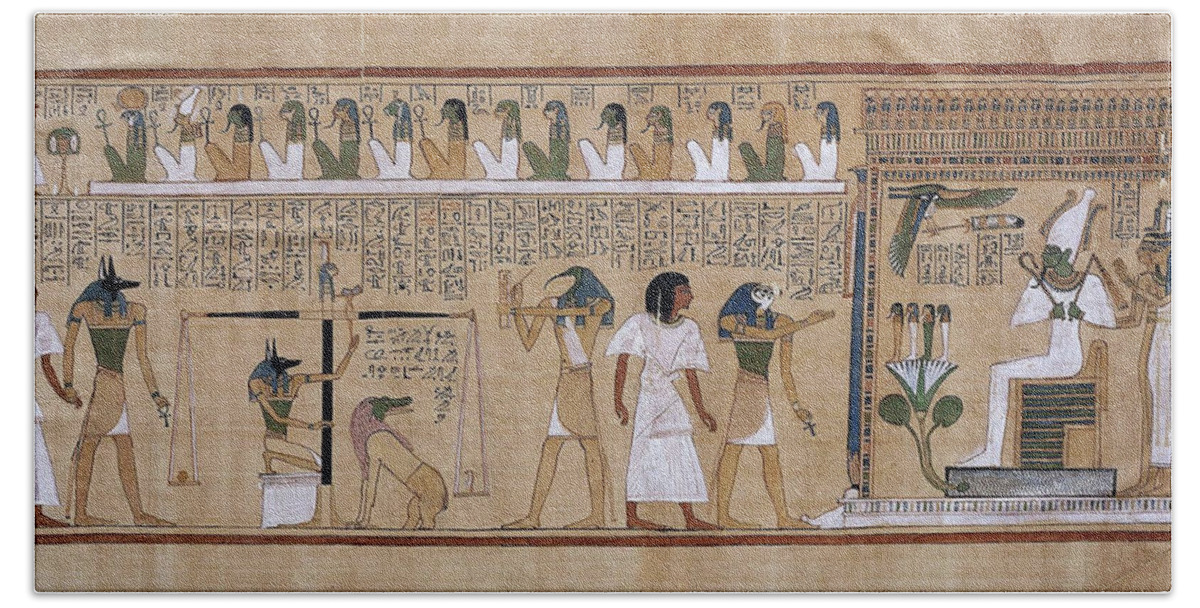 Egypt. Egyptian. Judgment scene from the Book of the Dead. Bath Towel by  Tom Hill - Fine Art America