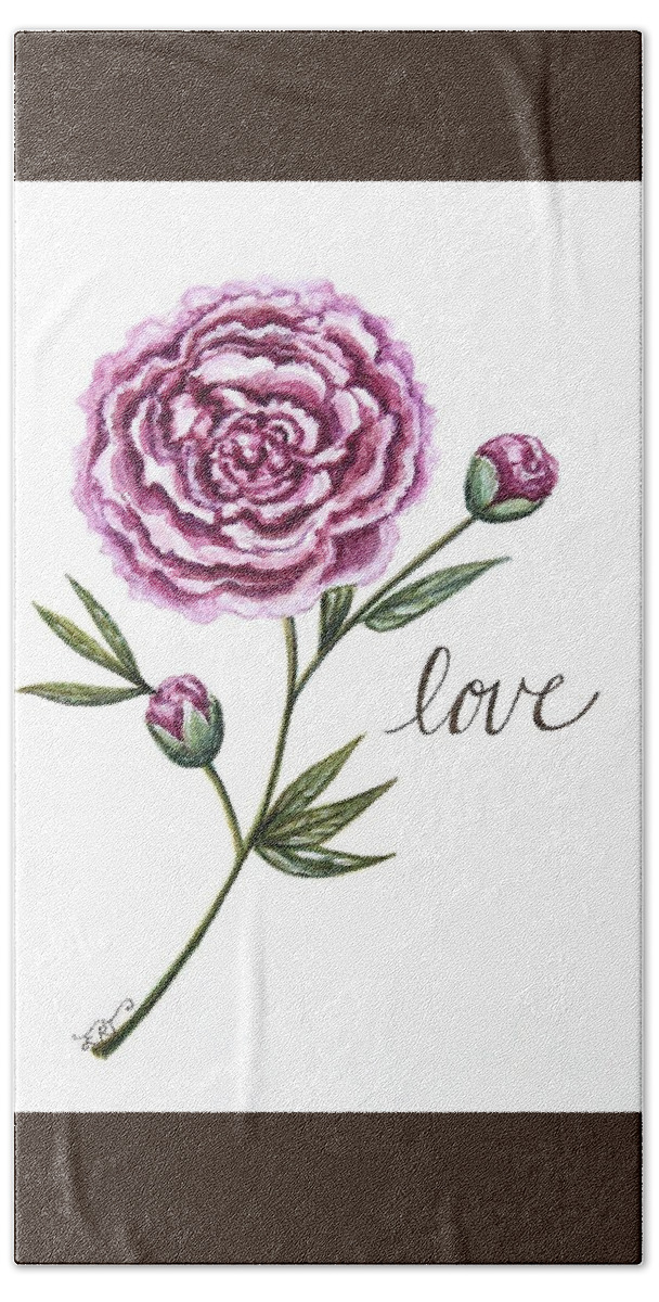 Love Bath Towel featuring the painting Elegant Love by Elizabeth Robinette Tyndall