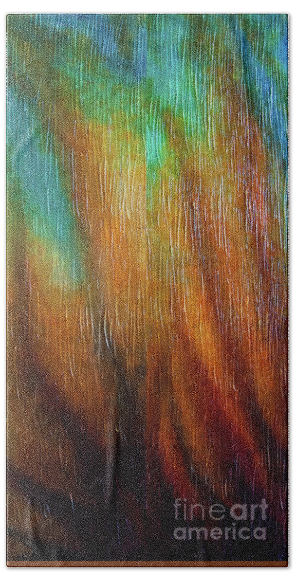 Emotive Conflagration Bath Towel featuring the painting Emotive Conflagration I by Leigh N Eldred