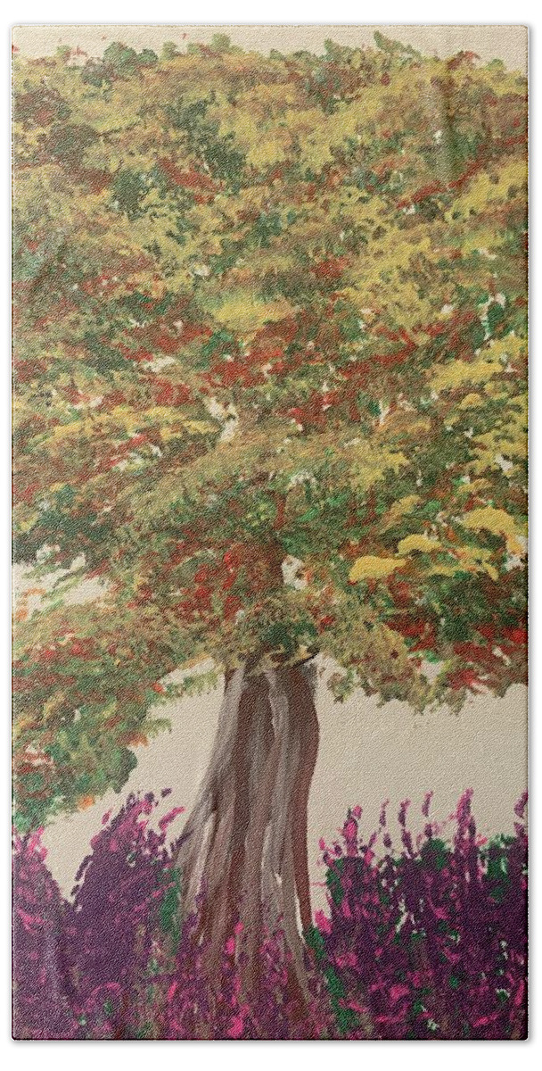 Fall Hand Towel featuring the painting End of Summer by Lisa White