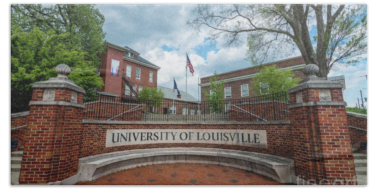 Entrance Sign - University of Louisville - Kentucky Bath Towel by