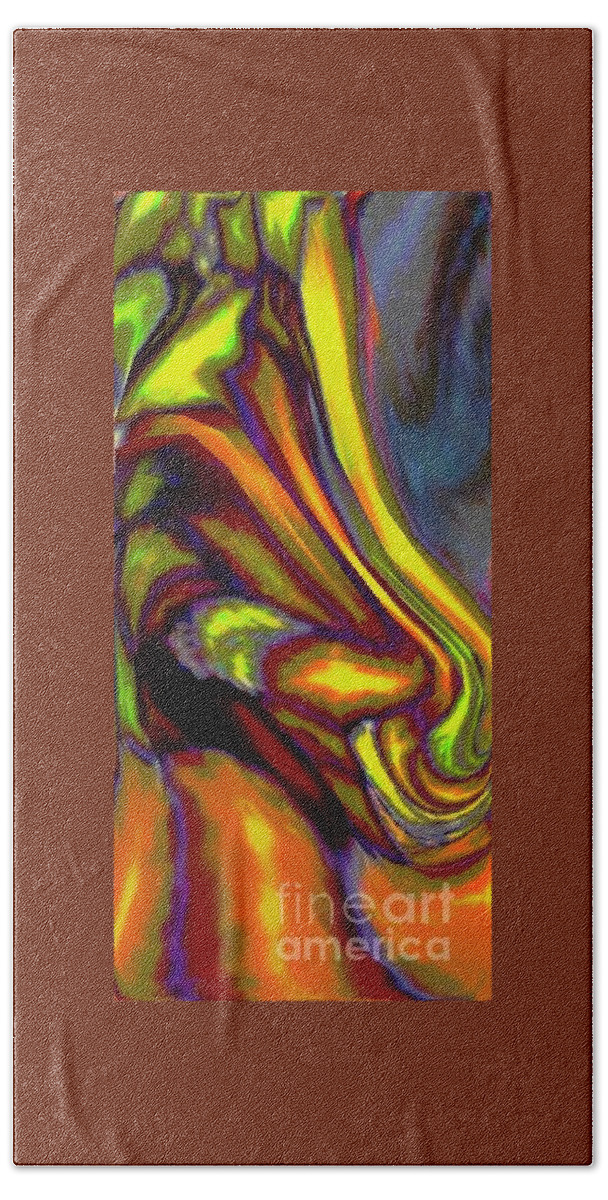 Abstract Hand Towel featuring the digital art Equestrian by Glenn Hernandez