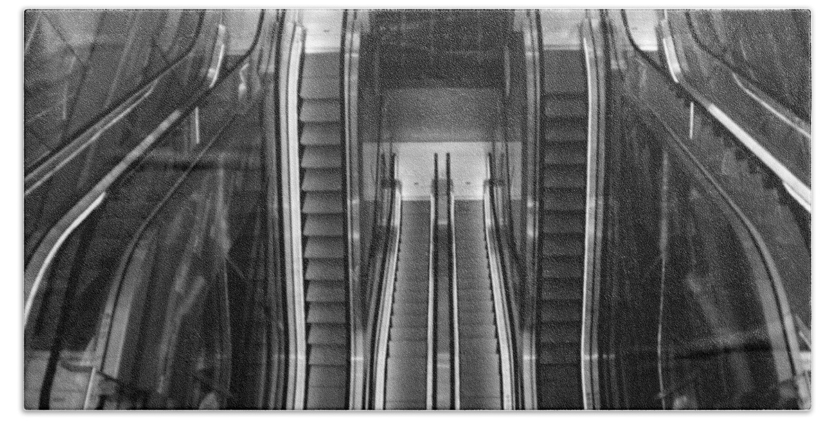 Escalator Bath Towel featuring the photograph Escalators by Jolly Van der Velden
