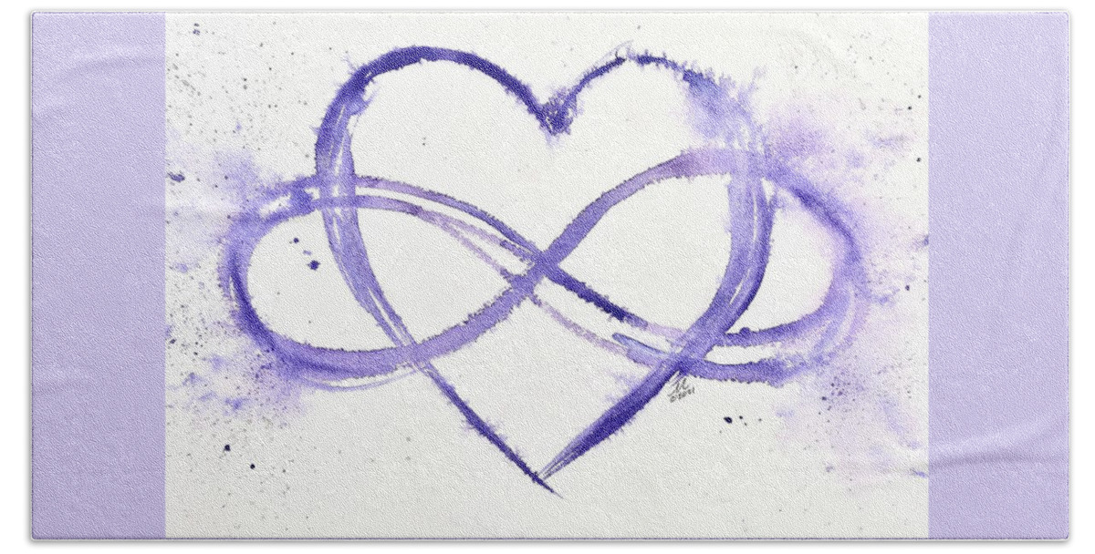 Oneness Hand Towel featuring the painting Only Love Is Eternal by Michal Madison
