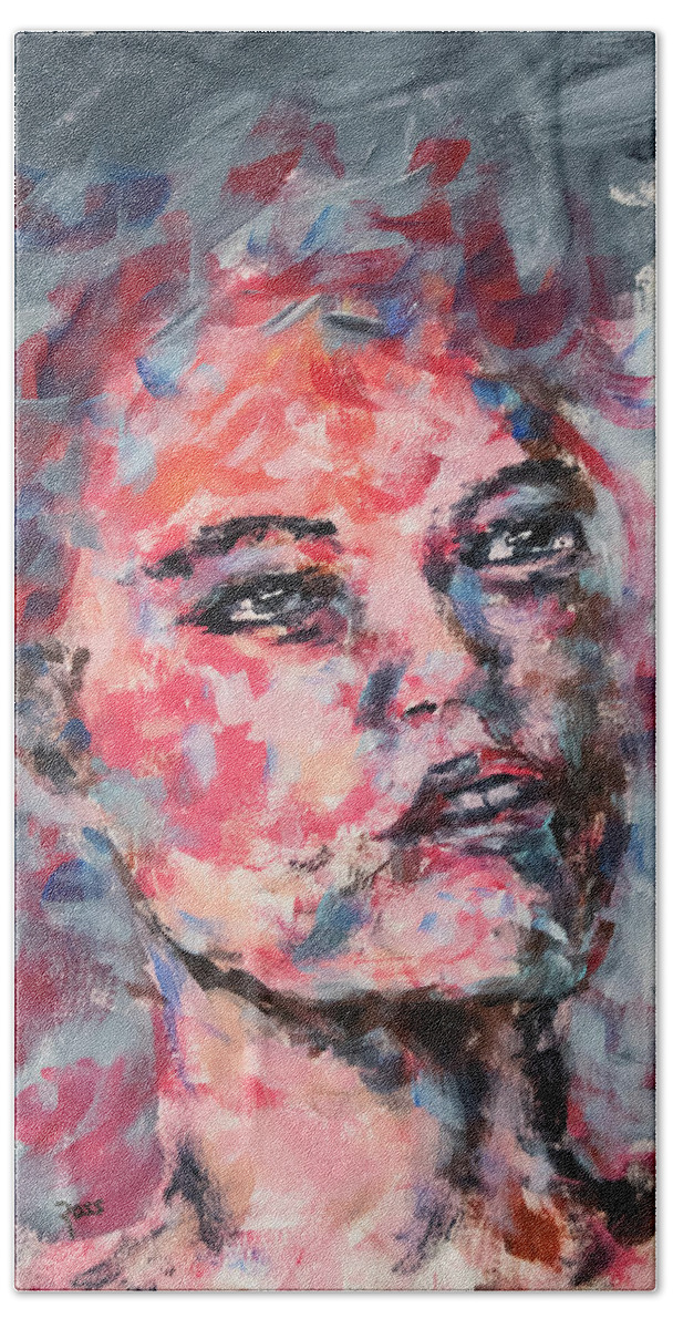 Portrait Bath Towel featuring the painting Faded Beauty by Mark Ross