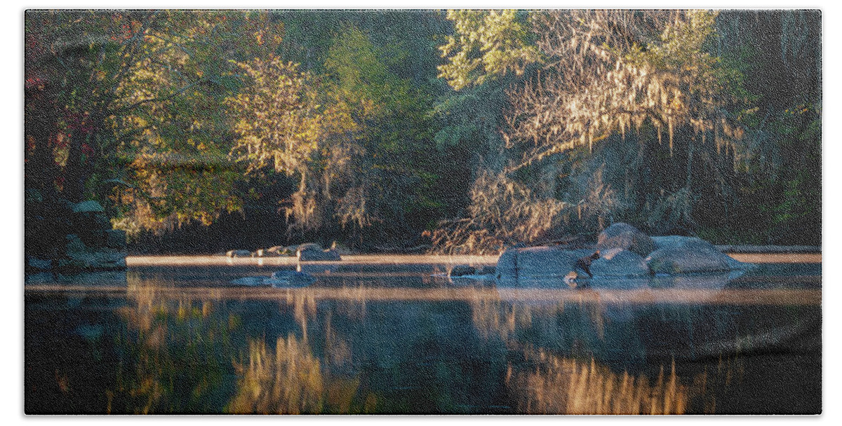 2010 Bath Towel featuring the photograph Fall Morning On The Saluda River-1 by Charles Hite