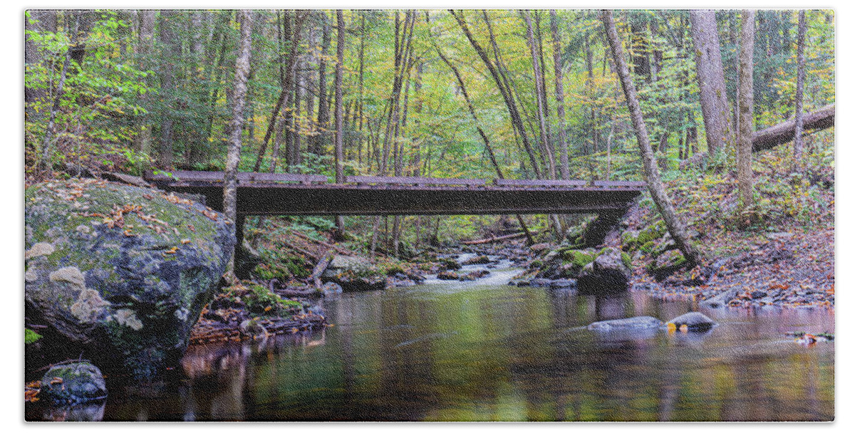 Fall Bath Towel featuring the photograph Fall on Hornbeck's Creek by Ron Long Ltd Photography