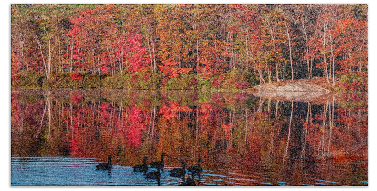 Harriman State Park Bath Towel featuring the photograph Fall Tranquility by Anthony Sacco