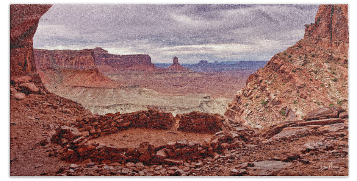 Moab Hand Towel featuring the photograph False Kiva Storm Sky by Dan Norris
