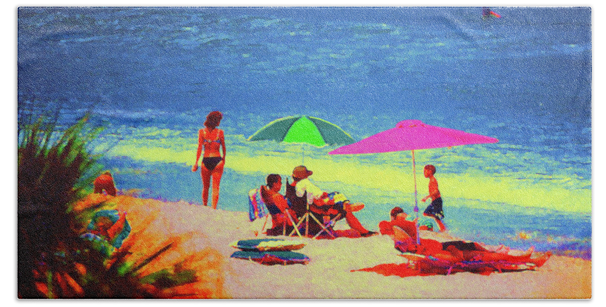 Beach Bath Towel featuring the painting Family Vacation by CHAZ Daugherty