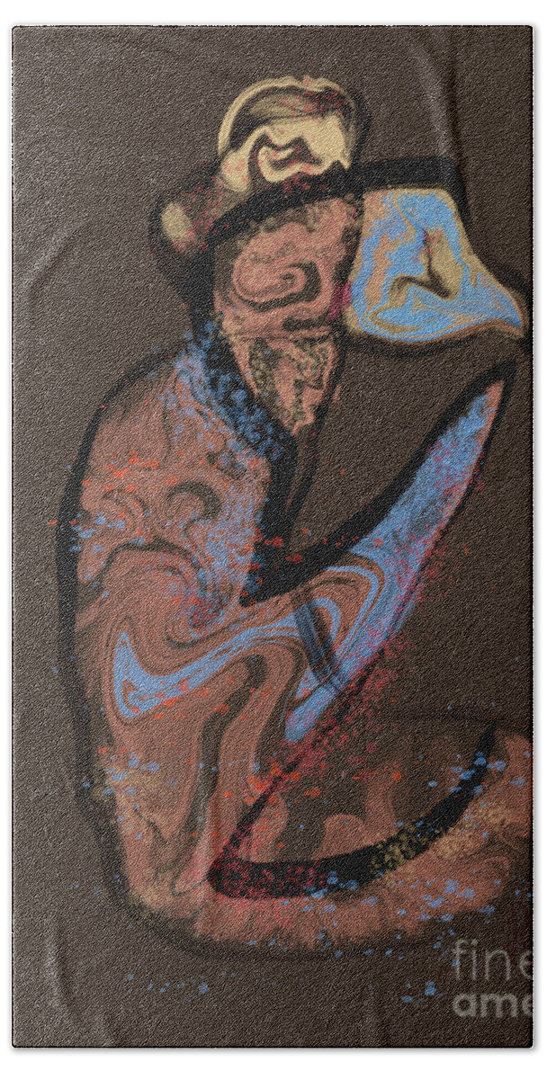 Abstrakt Bath Towel featuring the painting Fantasmas by Horst Rosenberger