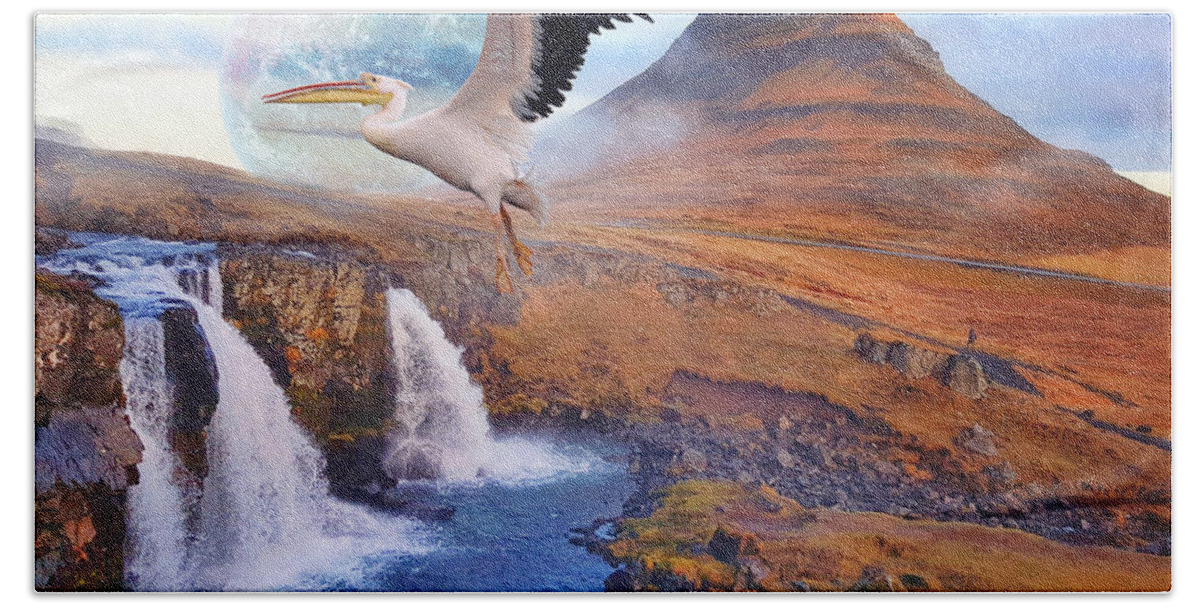 Bird Bath Towel featuring the digital art Fantastic Flight by Ally White