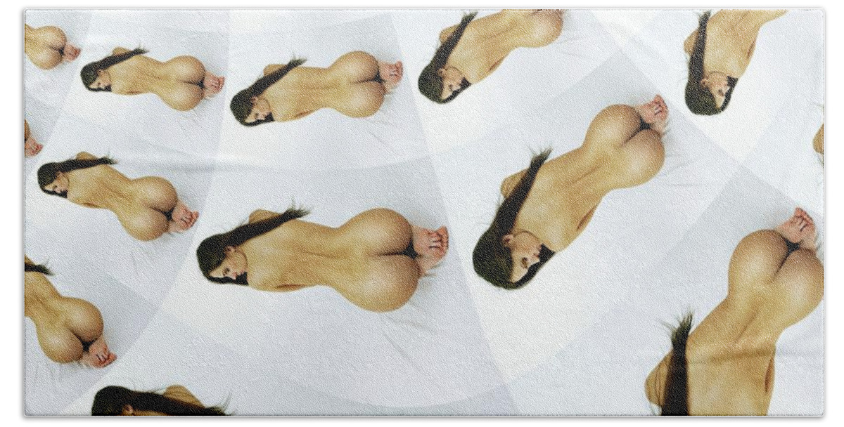 Naked Bath Towel featuring the digital art Feminine Harmony by Stephane Poirier