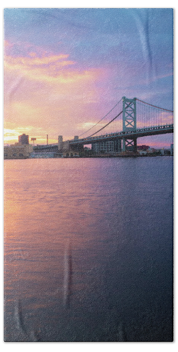 Bridge Bath Sheet featuring the photograph Fiery Sunset Over The Ben Vertical by Kristia Adams
