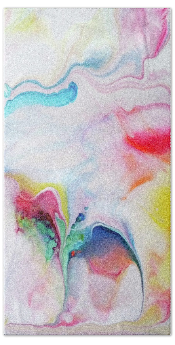 Small Bright Colors Abstract Nature Hand Towel featuring the painting Find A Way by Deborah Erlandson